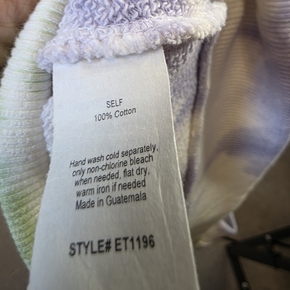 Elle Grey Lime Green Tie Dye Hoodie XL 1356 - Picture 7 of 8